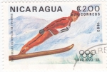 Sellos de America - Nicaragua -  J.J.O.O. - SARAJEVO -84  -  Salto de Esquí