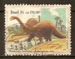Stamps Brazil -  Museus Brasileiros - Dinossauro Saurópode.