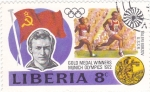 Stamps Liberia -  J.J.O.O. - MUNICH- 72   Valeri Borzov -Urss