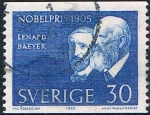Sellos de Europa - Suecia -  LAUREADOS CON EL PREMIO NOBEL EN 1905. Y&T Nº 529