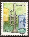 Stamps : America : Brazil :  Instrumentos musicales(trompeta).
