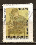 Stamps : America : Brazil :  "Pinturas desaparecidas de Cándido Portinari"niño sentado y cordero.