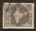 Stamps : Asia : India :  Mapa de la India.