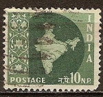 Stamps : Asia : India :  Mapa de la India.