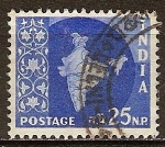 Stamps India -  Mapa de la India.