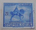 Stamps Venezuela -  TRASLADO DE LA ESTATUA DEL LIBERTADOR EN NUEVA YORK  19 DE ABRIL DE 1951