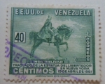 Stamps Venezuela -  TRASLADO DE LA ESTATUA DEL LIBERTADOR EN NUEVA YORK 19 DE ABRIL DE 1951