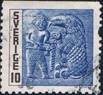 Stamps Sweden -  PLACAS DE BRONCE DE TARSLUNDA (ISLA DE OLAND). Y&T Nº 563