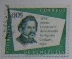 Stamps Venezuela -  PRIMER CENTENARIO DE LA MUERTE DE AGUSTINCODAZZI 1859-1959