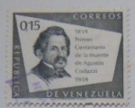 Stamps Venezuela -  primer centenario de la muerte de Agustin cCodazzi 