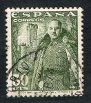 Stamps : Europe : Spain :  1025- GENERAL FRANCO Y CASTILLO DE LA MOTA.