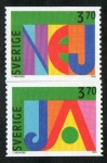 Sellos de Europa - Suecia -  Michel 1867/68- Greeting stamps 2v