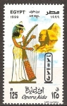 Stamps : Africa : Egypt :  Opera Aida (arpista).