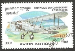Stamps Cambodia -  Avión Boeing 40