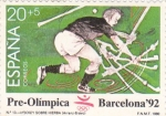 Stamps Spain -  pre-olímpica Barcelona-92-jockey sobre hierba