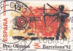 Stamps Spain -  pre-olímpica Barcelona-92  - tiro con arco