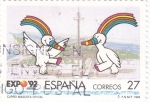 Sellos de Europa - Espa�a -  EXPO- 92 - Sevilla -Curro mascota