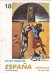Stamps Spain -  pintura española- Poesía de America- DALÍ