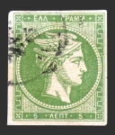Stamps : Europe : Greece :  Cabeza de Mercurio - 5 l.