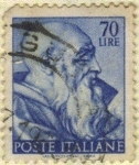 Stamps Italy -  Miguel Angel- Fresco