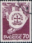 Sellos del Mundo : Europa : Suecia : 4ª ASAMBLEA GENERAL DEL CONSEJO MUNDIAL DE LAS IGLESIAS, EN UPPSALA. Y&T Nº 595