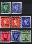 Stamps : Europe : United_Kingdom :  Colonias Britanicas, sobrecargados