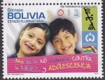 Stamps Bolivia -  No a la violencia contra la niñez y la adolescencia