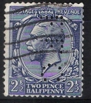 Stamps : Europe : United_Kingdom :  Jorge V, sello taladrado con  F F C 
