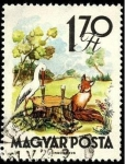 Stamps : Europe : Hungary :  Fábulas (2da.serie) la cigüeña y el zorro. 1960.