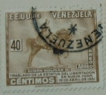 Sellos de America - Venezuela -  TRASLADO DE LA ESTATUA DEL LIVERTADOR EN NUEVA YORK 19 DE ABRIL DE 1951