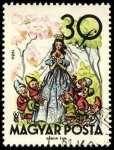 Stamps : Europe : Hungary :  Fábulas (2da.serie) Blancanieves y los 7 enanitos. 1960.
