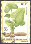 Stamps : Africa : S�o_Tom�_and_Pr�ncipe :  colocasia esculenta