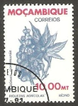 Sellos de Africa - Mozambique -  flor ricinus communis