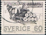 Stamps : Europe : Sweden :  TRINEO CON TRONCOS DE LA PROVINCIA DE SMÁLAND. Y&T Nº 691