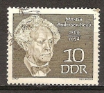 Stamps Germany -  Martin Andersen Nexo 1869-1954 (poeta)DDR.