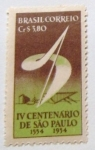 Stamps : America : Brazil :  IV CENTENARIO DE SAO PAULO 1554-1954