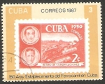 Sellos de America - Cuba -  150 anivº del establecimiento del Ferrocarril en Cuba
