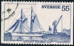 Stamps Sweden -  SERIE TURÍSTICA. LA GOLETA DE FALKEN EN EL PUERTO DE KALSKRONA. Y&T Nº 736