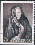 Stamps Europe - Sweden -  EL ARTE SUECO EN EL SIGLO XVIII. LA DAMA CON VELO, DE ALEXANDER ROSLIN. Y&T Nº 753