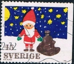 Stamps Sweden -  NAVIDAD 1972. DISEÑOS DE NIÑOS. Y&T Nº 763