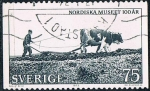 Stamps : Europe : Sweden :  CENT. DEL MUSEO NÓRDICO. CULTIVADOR CONDUCIENDO SU CARRO DE BUEYES. Y&T Nº 802