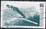 Stamps Sweden -  DEPORTES DE INVIERNO CON SKIS. SALTO. Y&T Nº 815