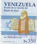Stamps Venezuela -  50 años de la creación del Estado de Israel- Las Tablas de la Ley