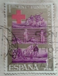 Stamps Spain -  1er centenario cruz roja