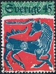 Stamps : Europe : Sweden :  NAVIDAD 1974. BORDADOS DE LANA DE LOS SIGLOS XV Y XVI. Y&T Nº 853