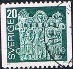 Stamps Sweden -  SERIE BÁSICA. ENSEÑA DE PEREGRINOS DEL SIGLO XII. Y&T Nº 935