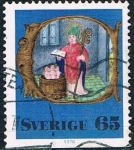 Sellos de Europa - Suecia -  NAVIDAD 1976. ILUMINACIONES MEDIEVALES DEL SIGLO XVI. Y&T Nº 947