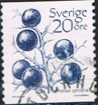 Stamps Sweden -  SERIE BÁSICA. FRUTOS. ENDRINO (PRUNUS ESPINOSA) Y&T Nº 1210