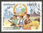 Stamps Laos -  X Anivº de la Fiesta Nacional
