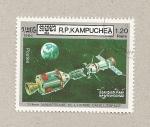 Stamps Cambodia -  25 aniv del hombre en el espacio